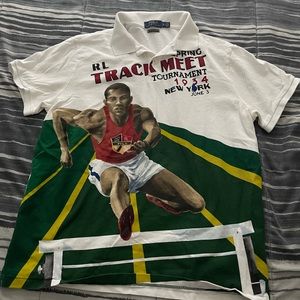 POLO Ralph Lauren Men's Custom Slim-Fit 1934 Track Meet Logo Polo Shirt